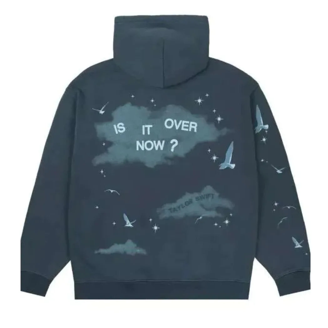 Unisex Blue Fleece Zip-Up Hoodie with Hooded Collar