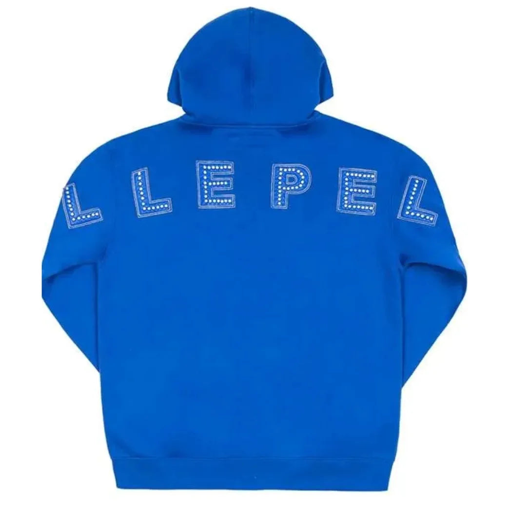 Unisex Blue Fleece Zip-Up Hoodie with Hooded Collar