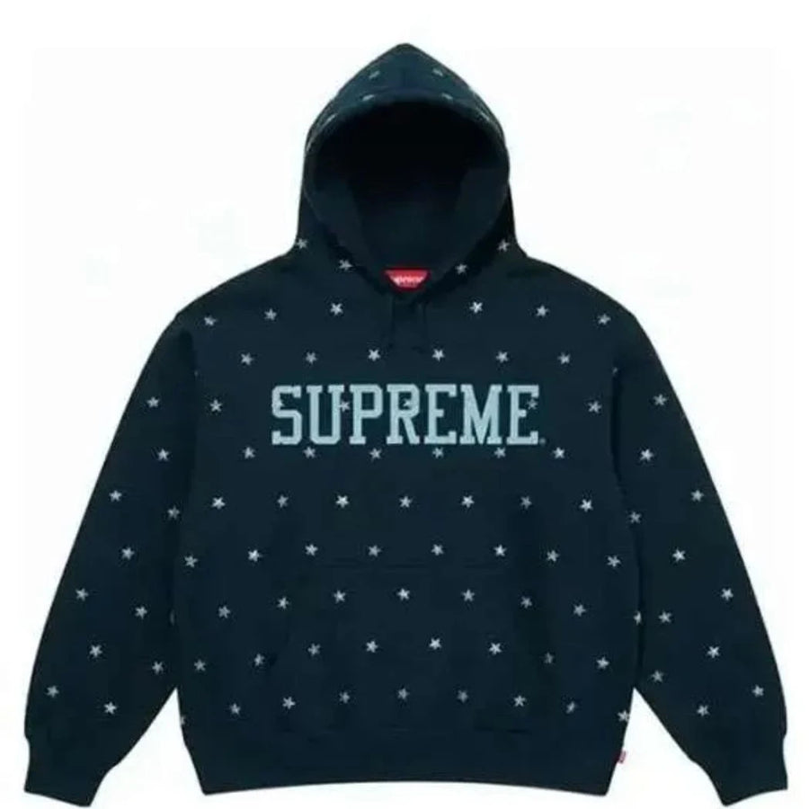 Unisex Blue Streetwear Fleece Pullover Hoodie