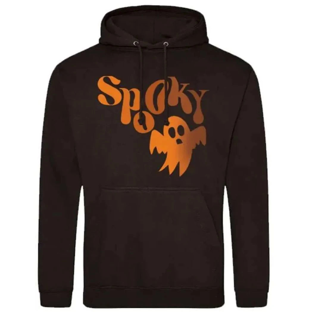 Unisex Brown Casual Hooded Fleece Pullover