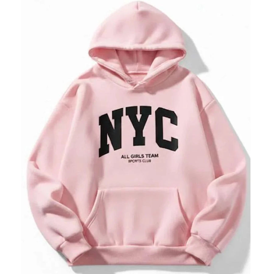 Unisex Pink Cozy Fleece Pullover Hoodie