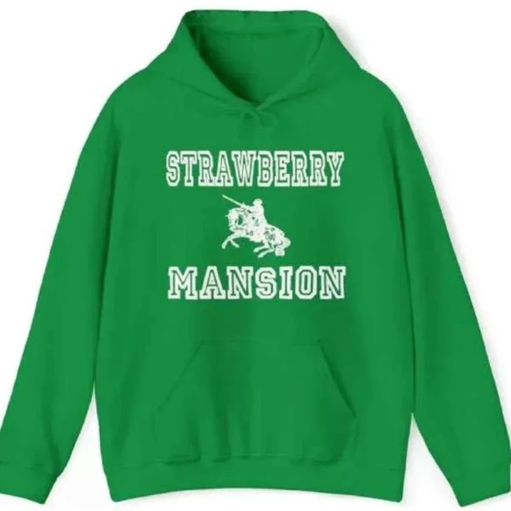 Unisex Green Color Fleece Pullover Hoodie