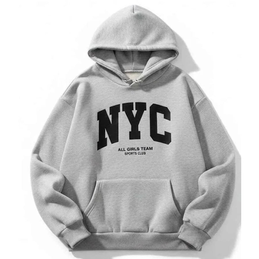 Unisex Grey Cozy Fleece Pullover Hoodie
