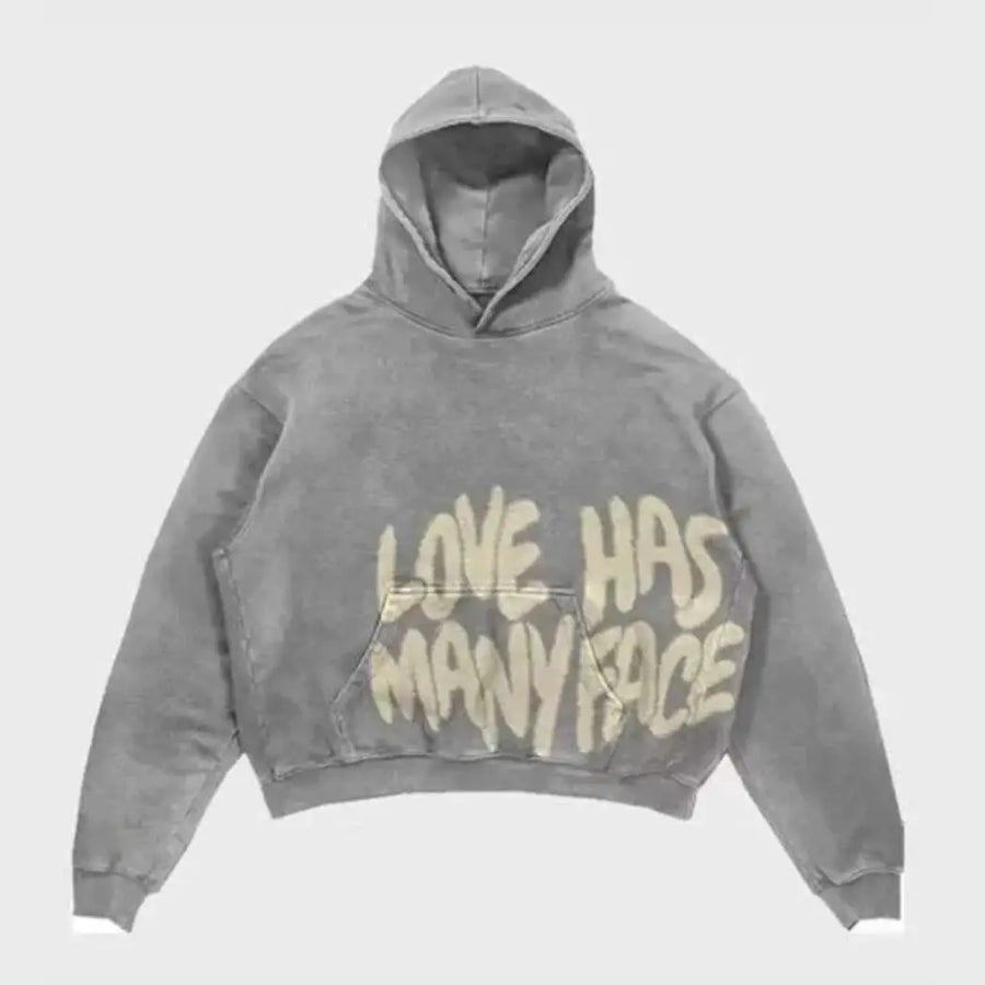 Unisex Grey Fleece Pullover Hoodie