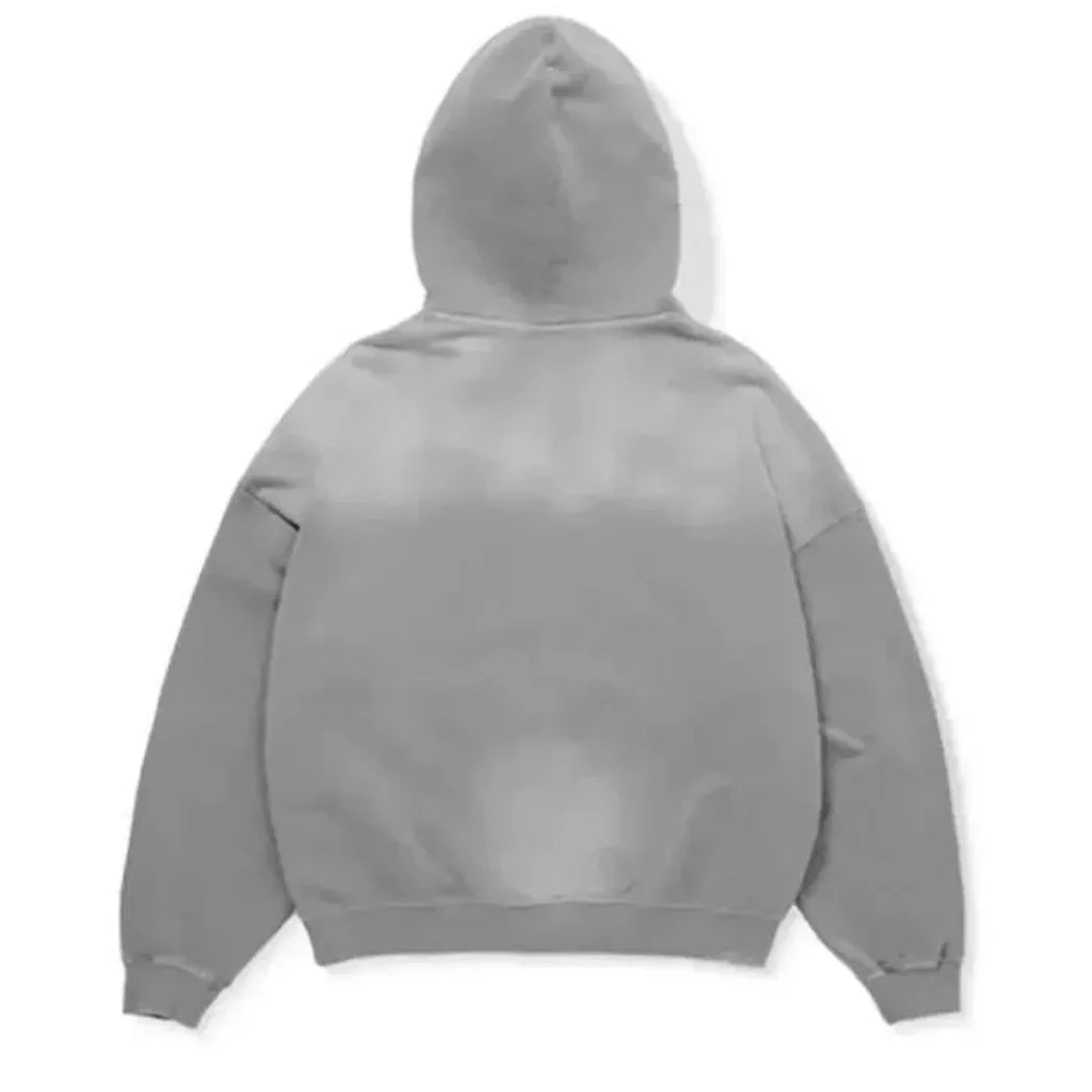 Unisex Grey Pullover Fleece Hoodie with Kangaroo Pocket