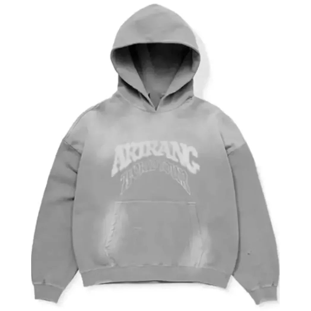 Unisex Grey Pullover Fleece Hoodie with Kangaroo Pocket