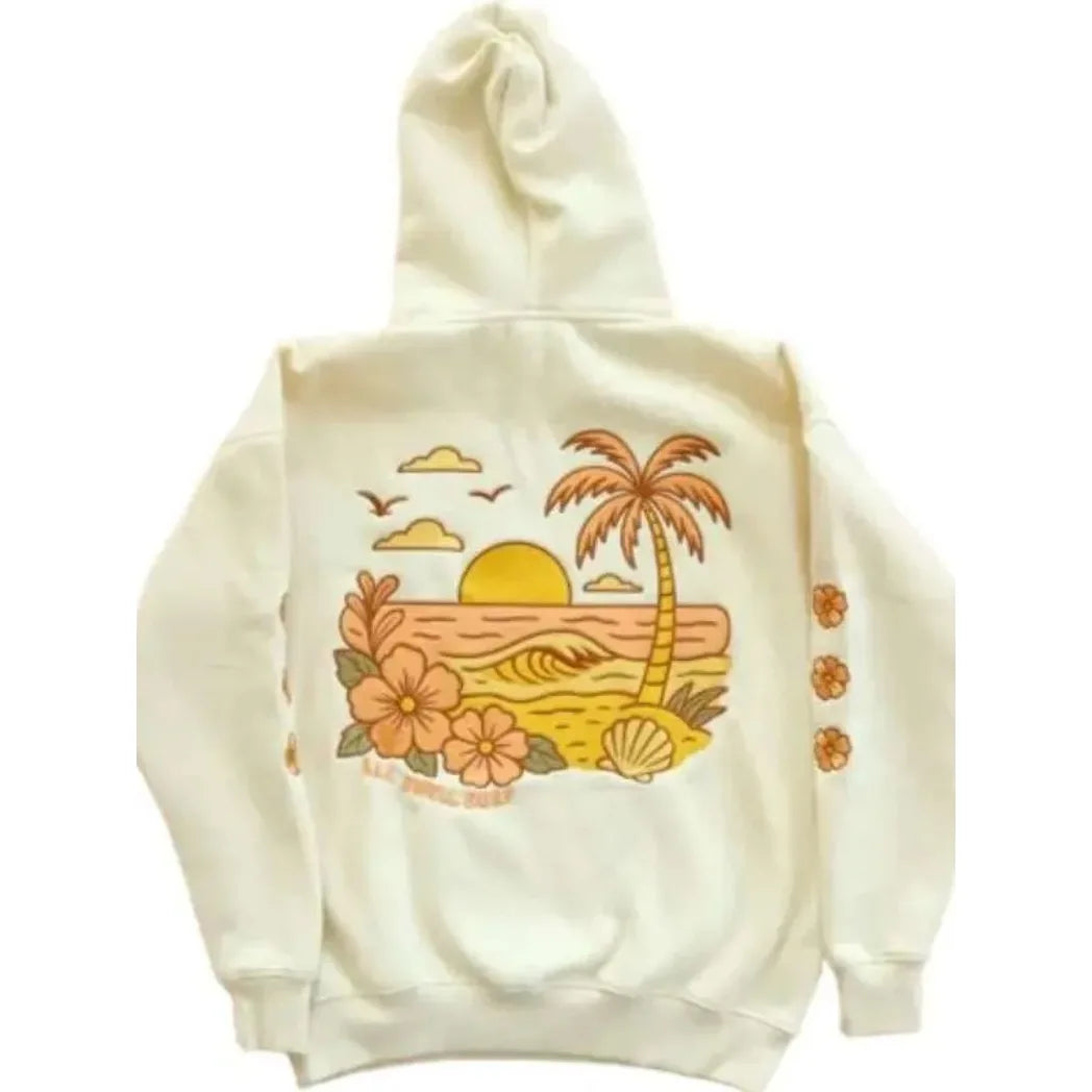 Unisex Off White Fleece Pullover Hoodie for Everyday Wear