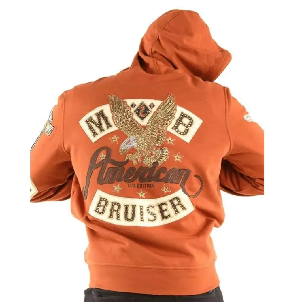 Unisex Orange Fleece Zip-Up Hoodie