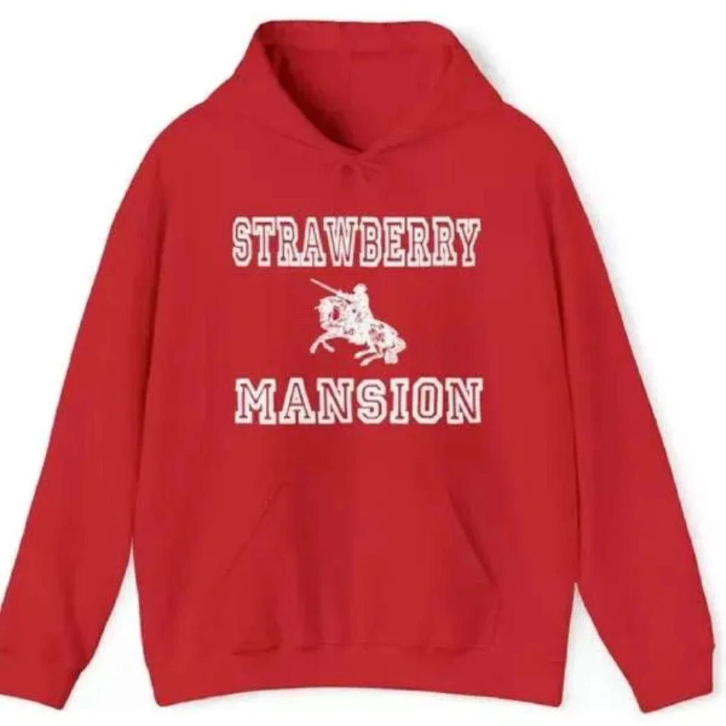 Unisex Red Color Fleece Pullover Hoodie