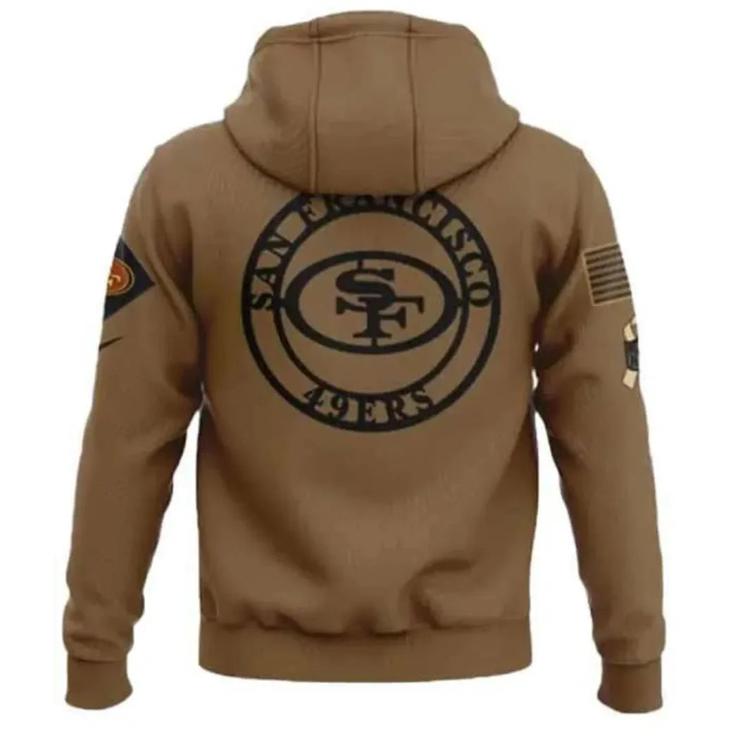 Unisex Rust Brown Fleece Pullover Hoodie with Ribbed Cuffs