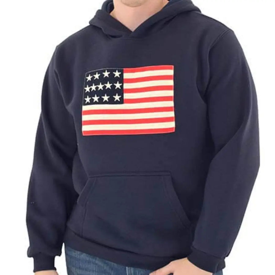 Unisex USA Vintage Flag Pullover Hoodie