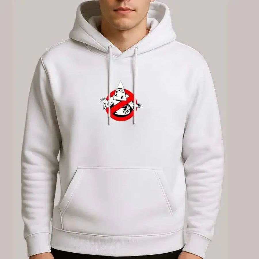 Unisex White Fleece Pullover Hoodie