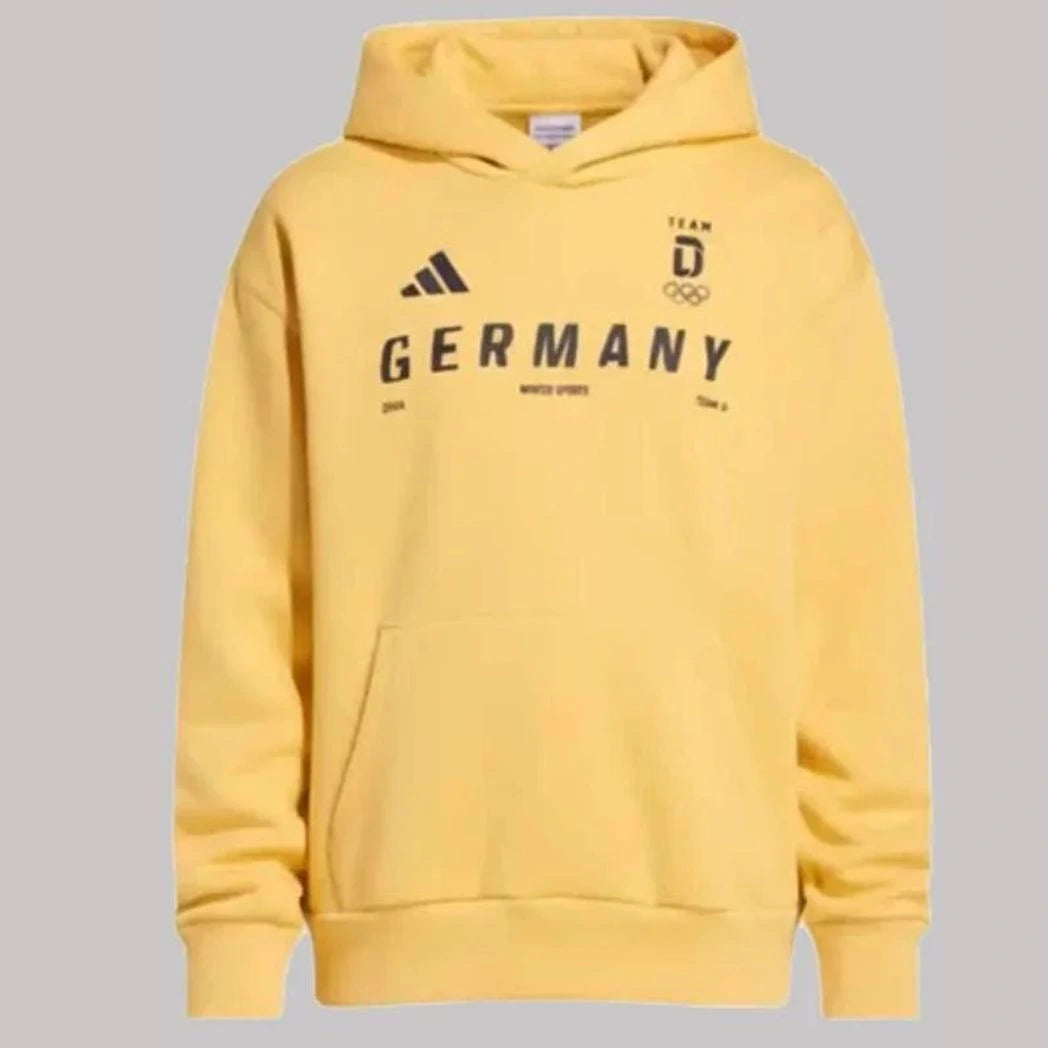 Unisex Yellow Casual Fleece Pullover Hoodie