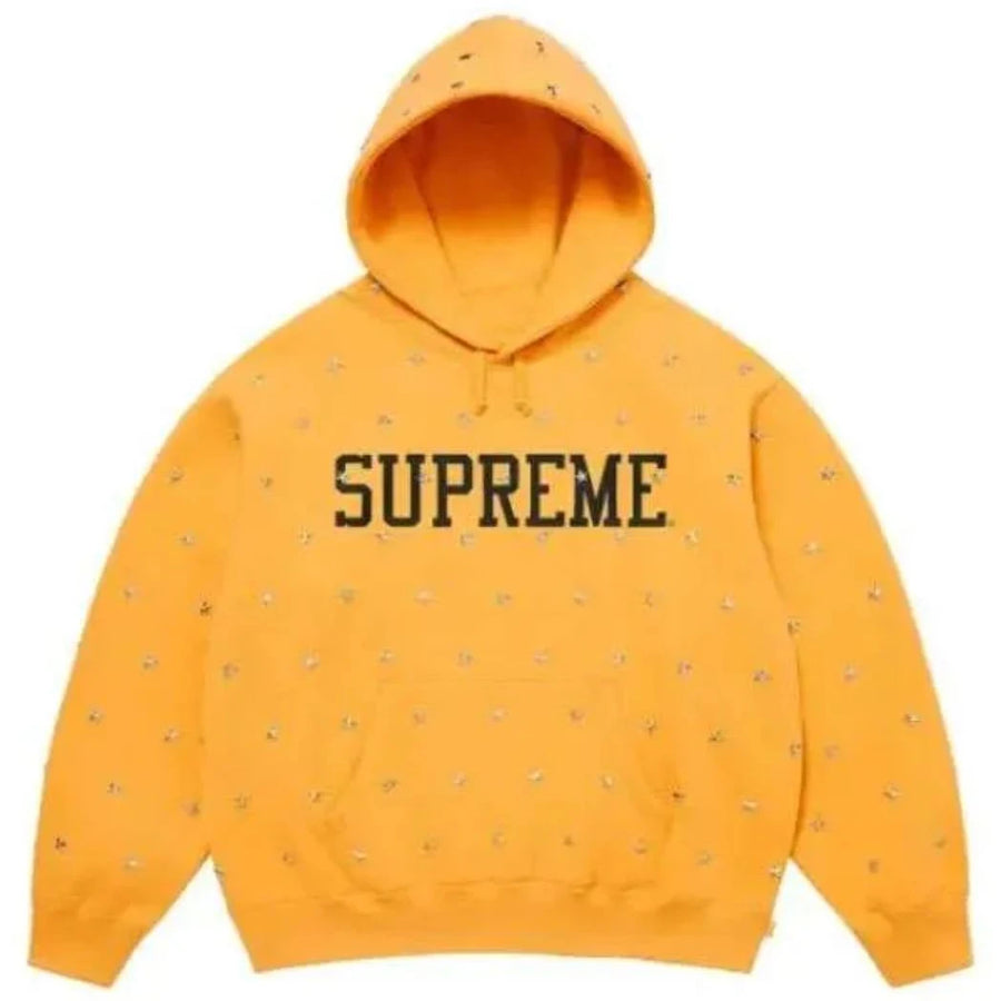 Unisex Yellow Streetwear Fleece Pullover Hoodie