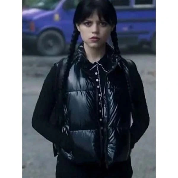 Wednesday Season 2 Black Puffer Vest