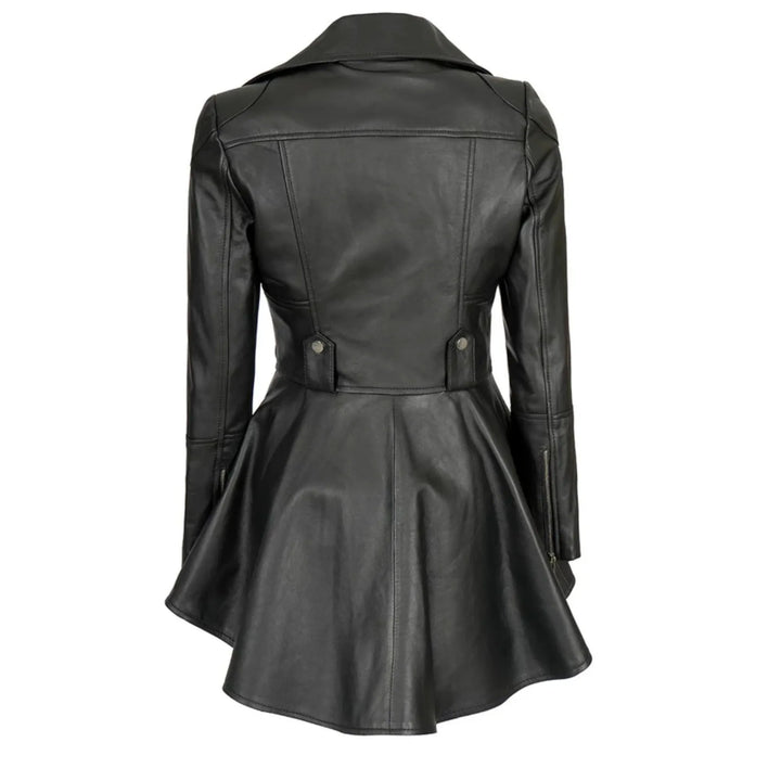 Gonzalez Women's Black Peplum Leather Jacket