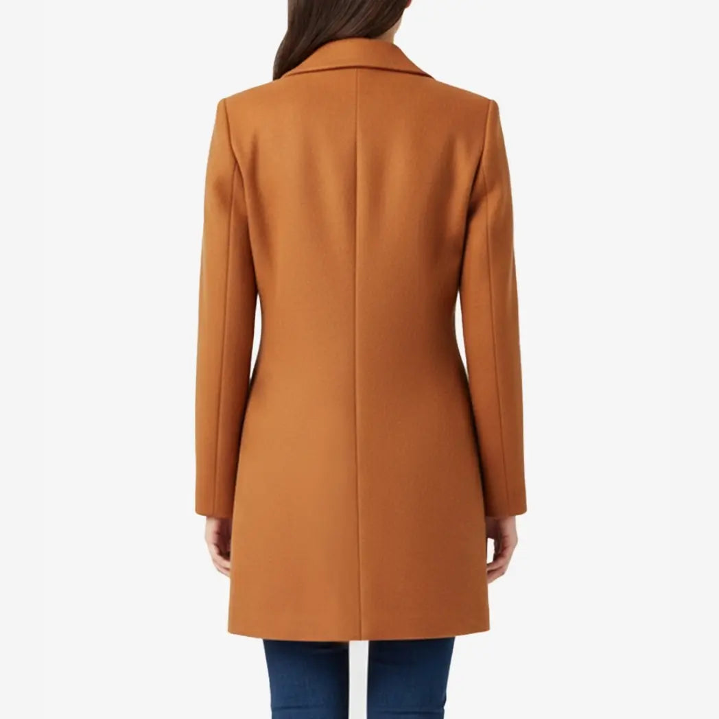 Women’s Mid Length Rust Wool Coat