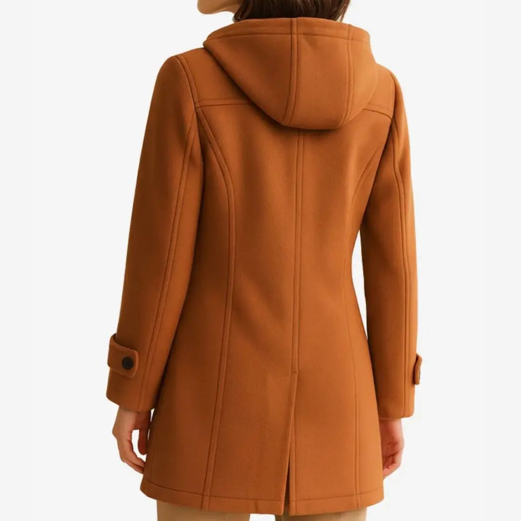 Women’s Rust Hooded Duffle Wool Coat